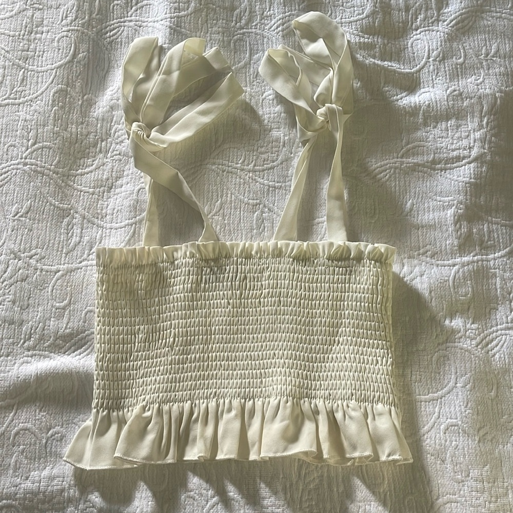 White Crop Top with shoulder Ties